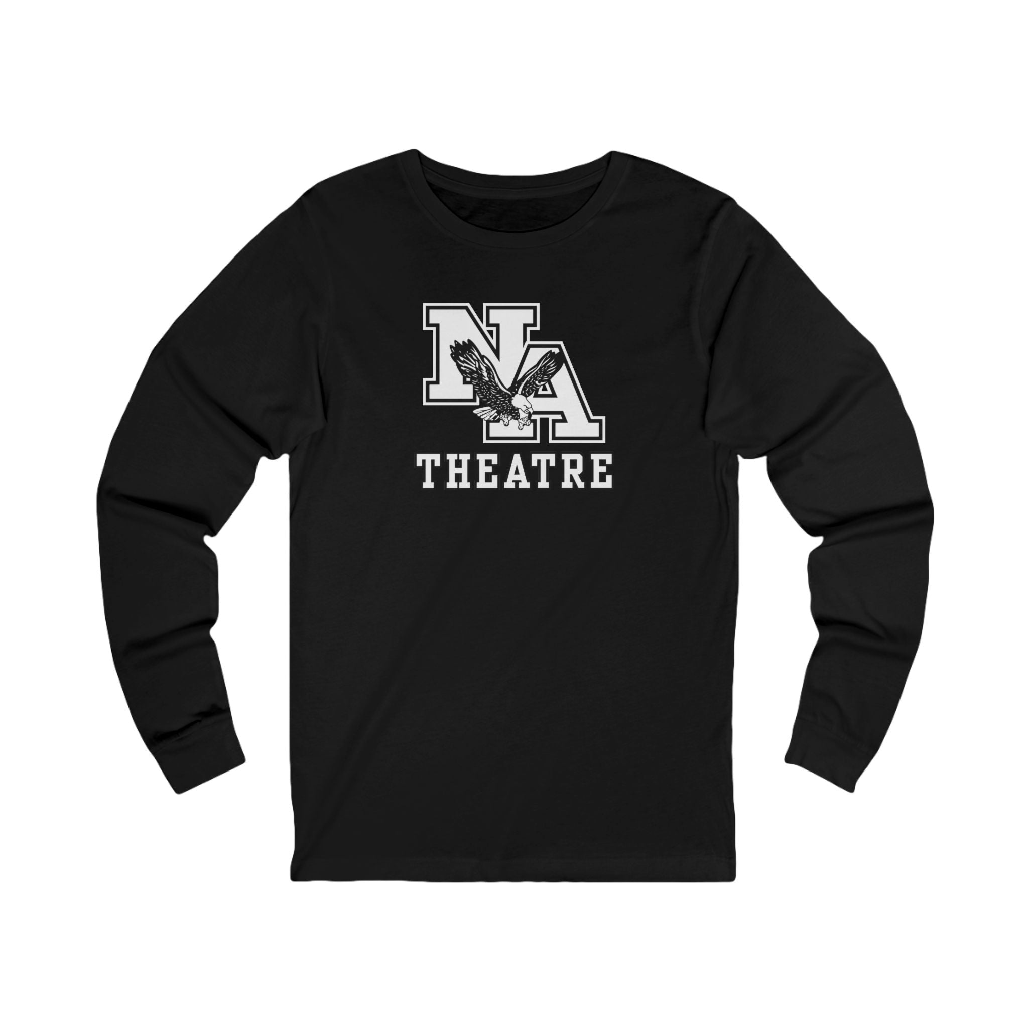 Adult Unisex White/Black Classic NA Theatre Logo Graphic Long Sleeve Soft Tee