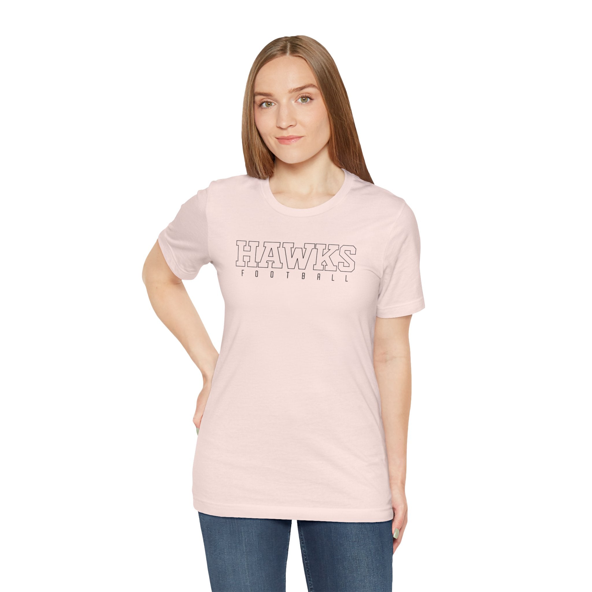 Adult Unisex Westerville Central Block Hawks Football Graphic Short Sleeve Soft Tee