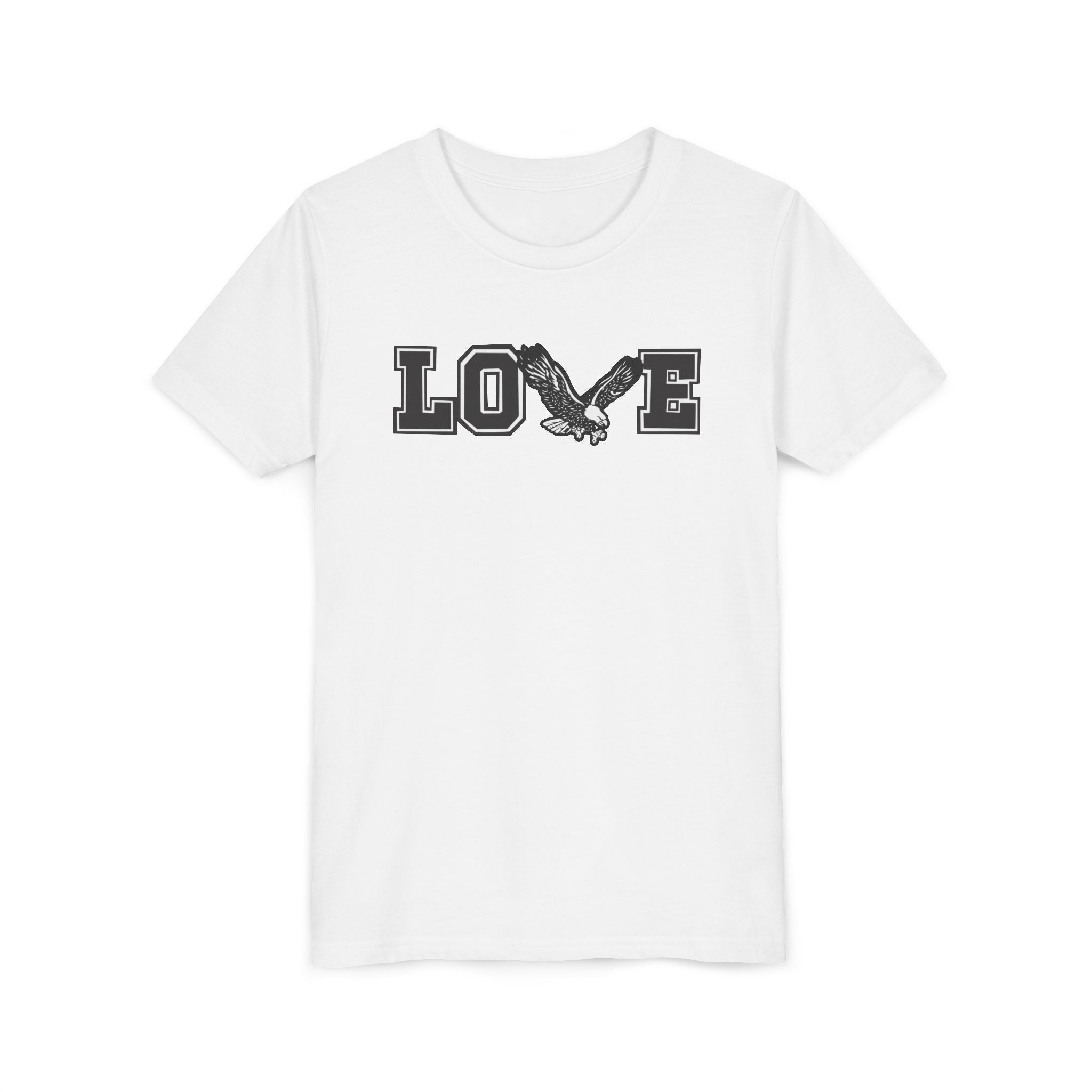 Youth Eagles Love Graphic Short Sleeve Soft Tee