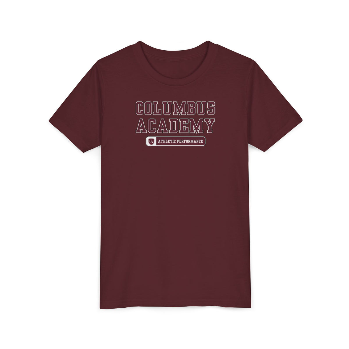 Youth Columbus Academy Athletic Performance Graphic Short Sleeve Bella + Canvas Soft Tee