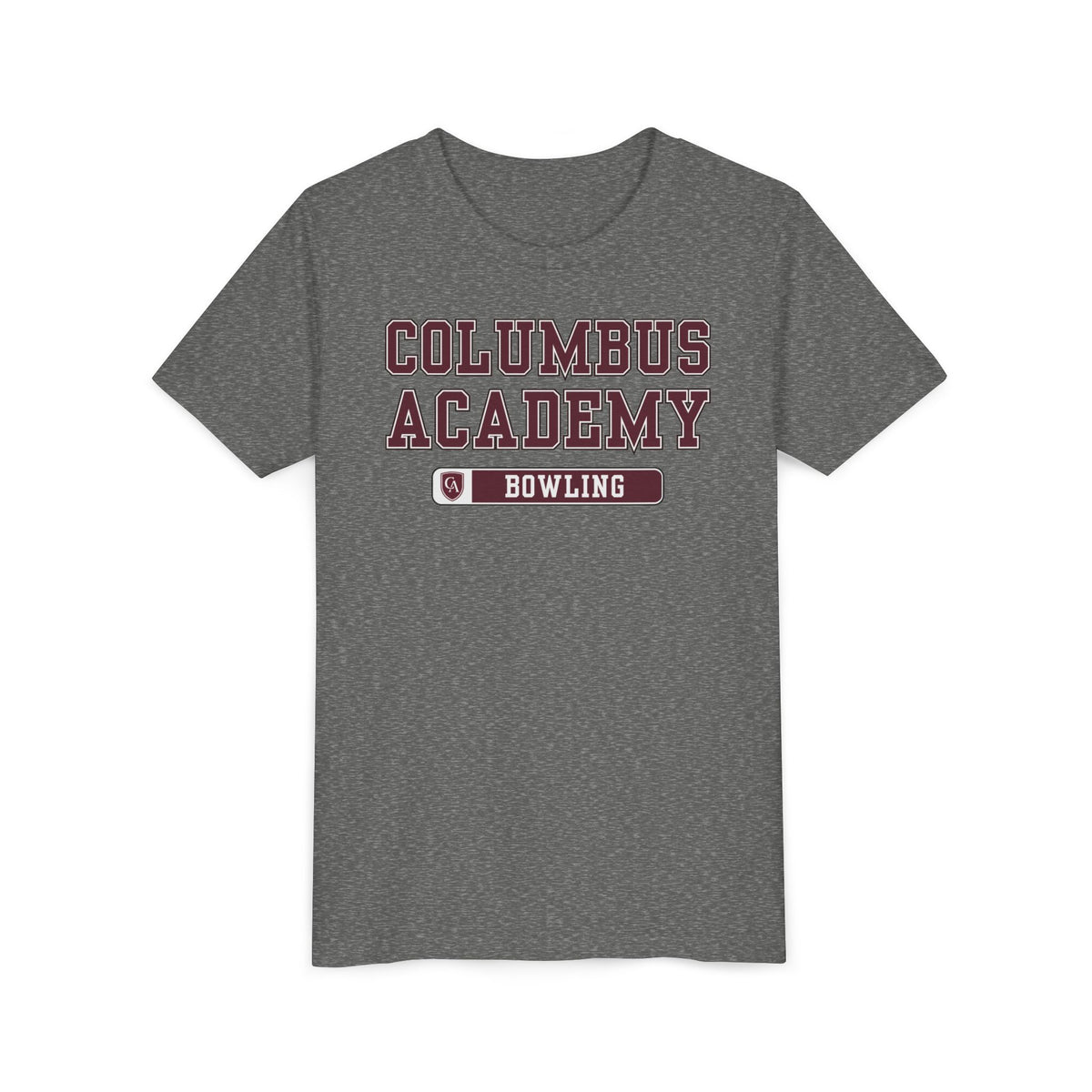 Youth Columbus Academy Bowling Graphic Short Sleeve Bella + Canvas Soft Tee