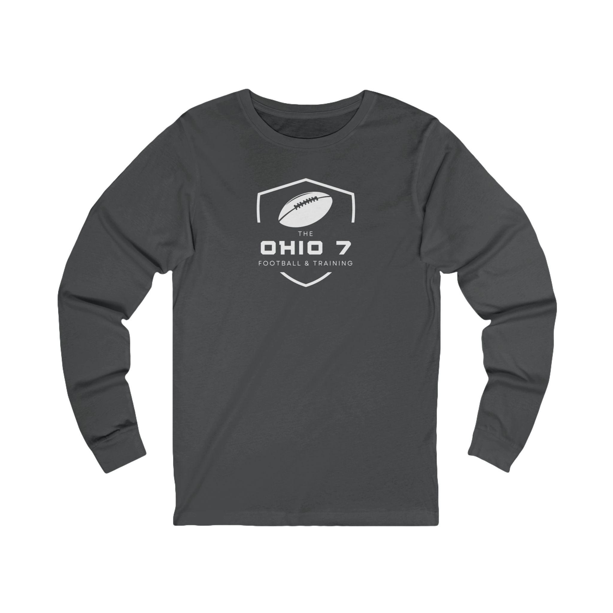 Adult Unisex The Ohio 7 White Logo Long Sleeve Bella + Canvas Soft Tee