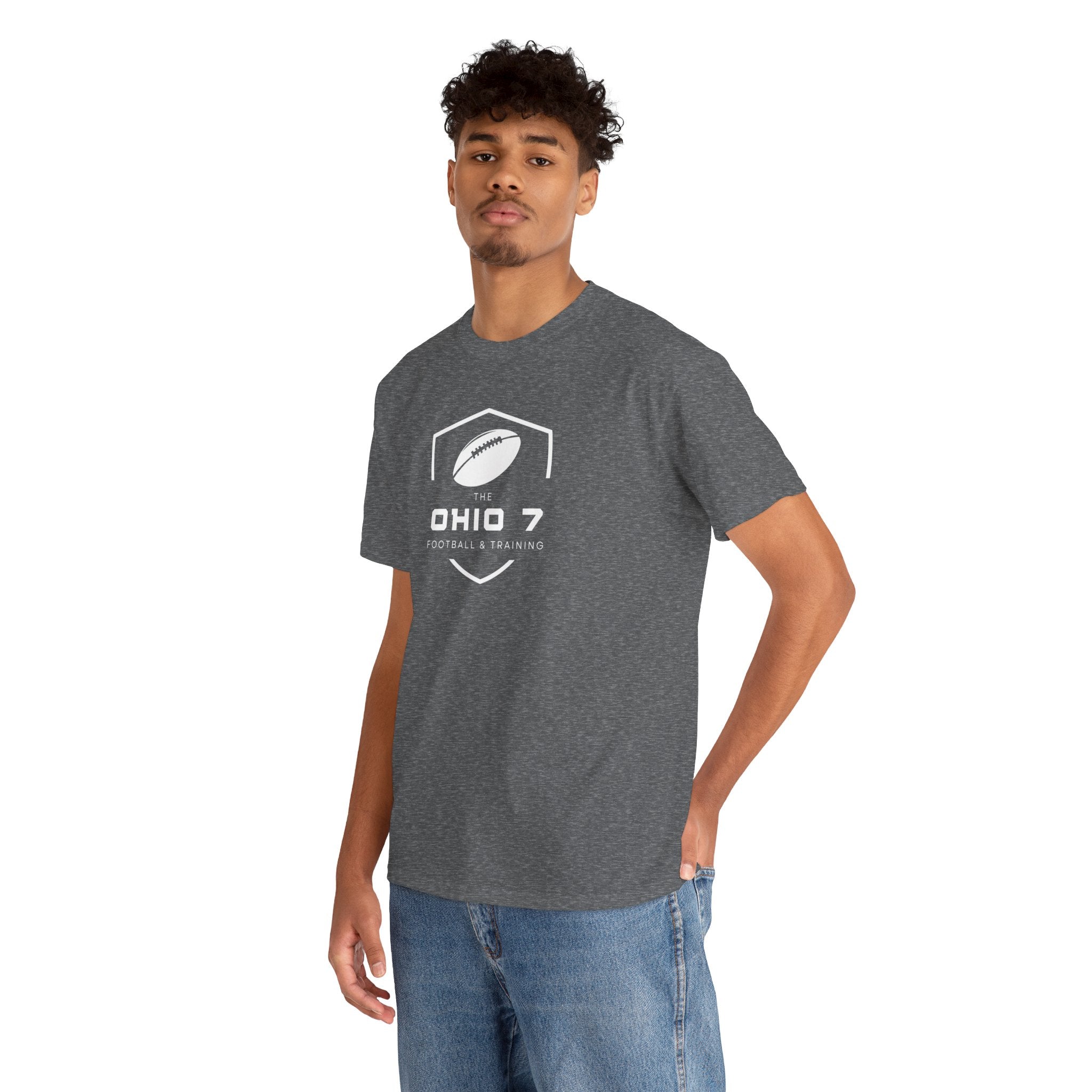 Adult Unisex The Ohio 7 White Logo Short Sleeve Gildan Heavy Tee