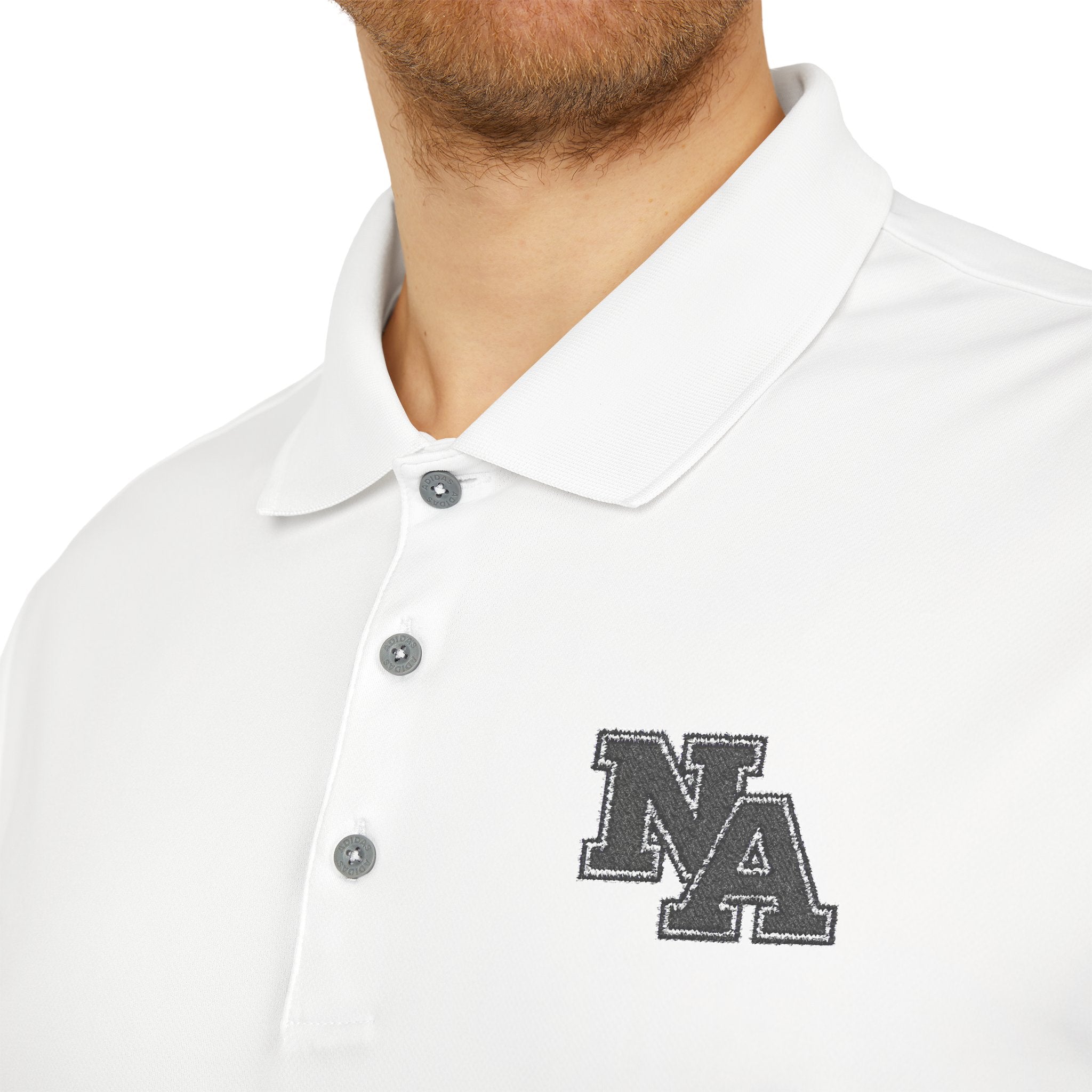 Adult Unisex Adidas Performance Polo with Classic Black Logo Embroidery