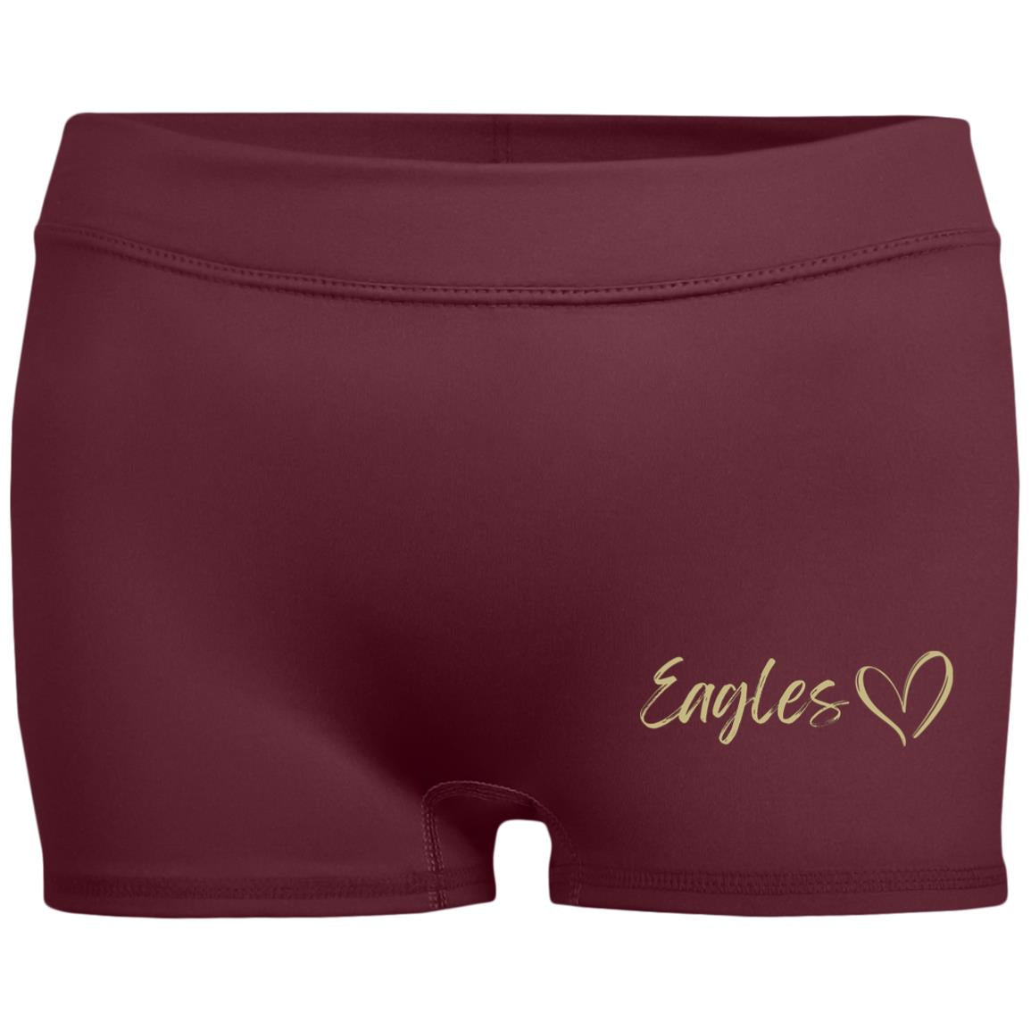 Women's Eagles Heart Logo Fitted Performance Studio Shorts - New Albany Eagles