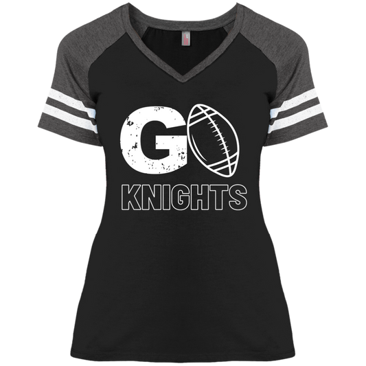 Women's Go Team Football Varsity Ringer Short Sleeve Graphic Tee - Nordonia Knights