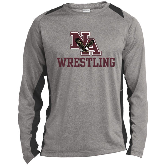 Men’s Colorblock Wrestling Long Sleeve Performance Tee - New Albany Eagles