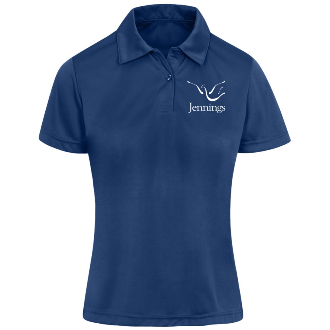 Women's Performance Pique Polo - White Jennings Logo