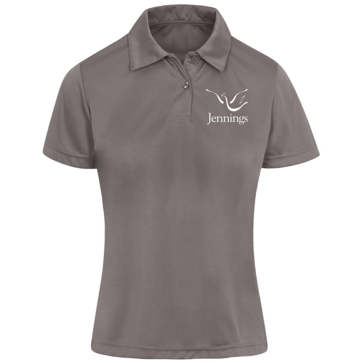 Women's Performance Pique Polo - White Jennings Logo