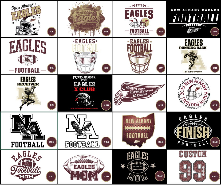 Adult Unisex Choose your Graphic Hoodie with Customized Back - New Albany Football