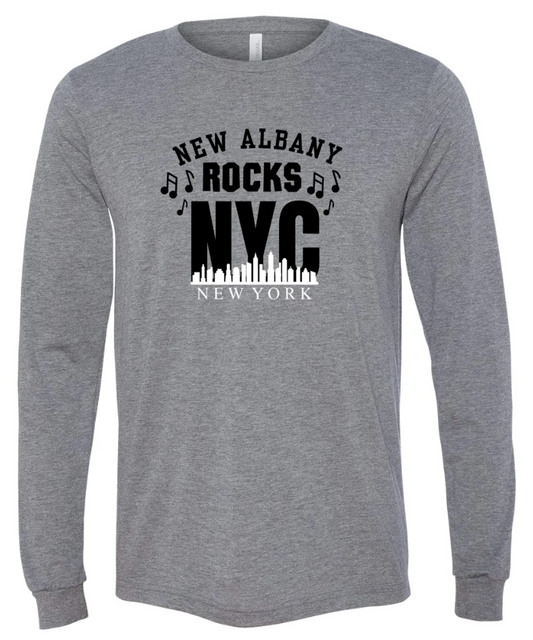 Adult Unisex Super Soft Rock NYC Long Sleeve Graphic Tee - New Albany Eagles