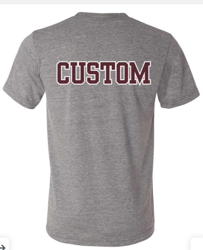 Adult Unisex Choose your Graphic Super Soft Short Sleeve Graphic Tee with Customized Back - BASEBALL