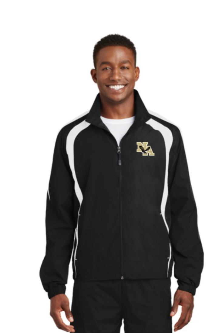 Men's Colorblock Windbreaker Jacket with Gold Logo