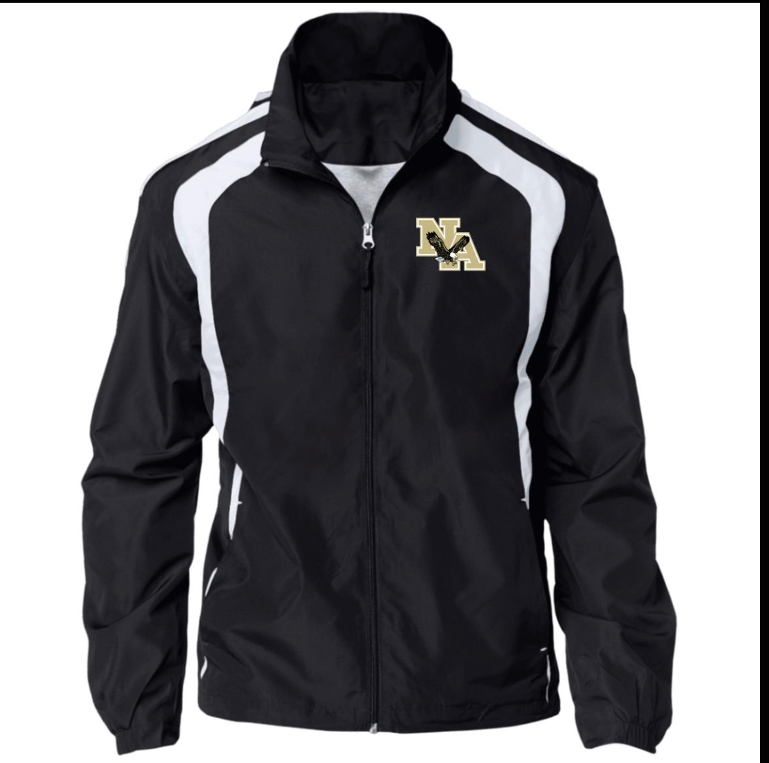 Men's Colorblock Windbreaker Jacket with Gold Logo