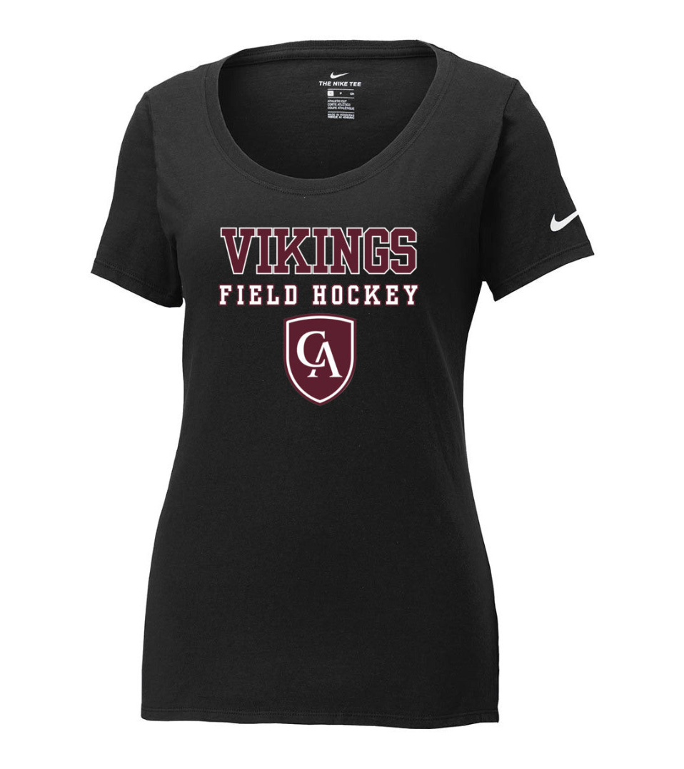Women's Columbus Academy Vikings Field Hockey Graphic Nike Core Cotton Scoop Neck Tee