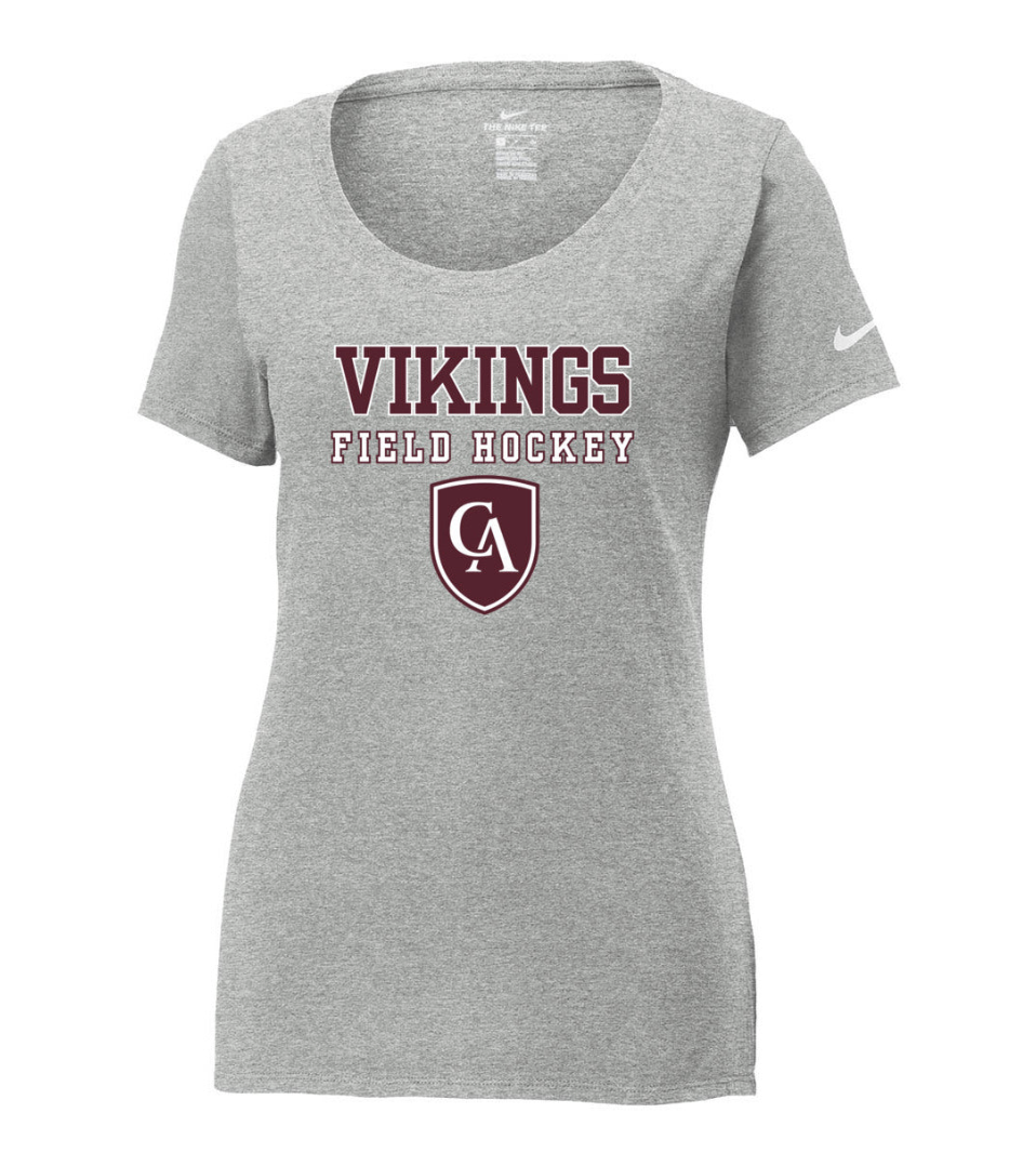 Women's Columbus Academy Vikings Field Hockey Graphic Nike Core Cotton Scoop Neck Tee