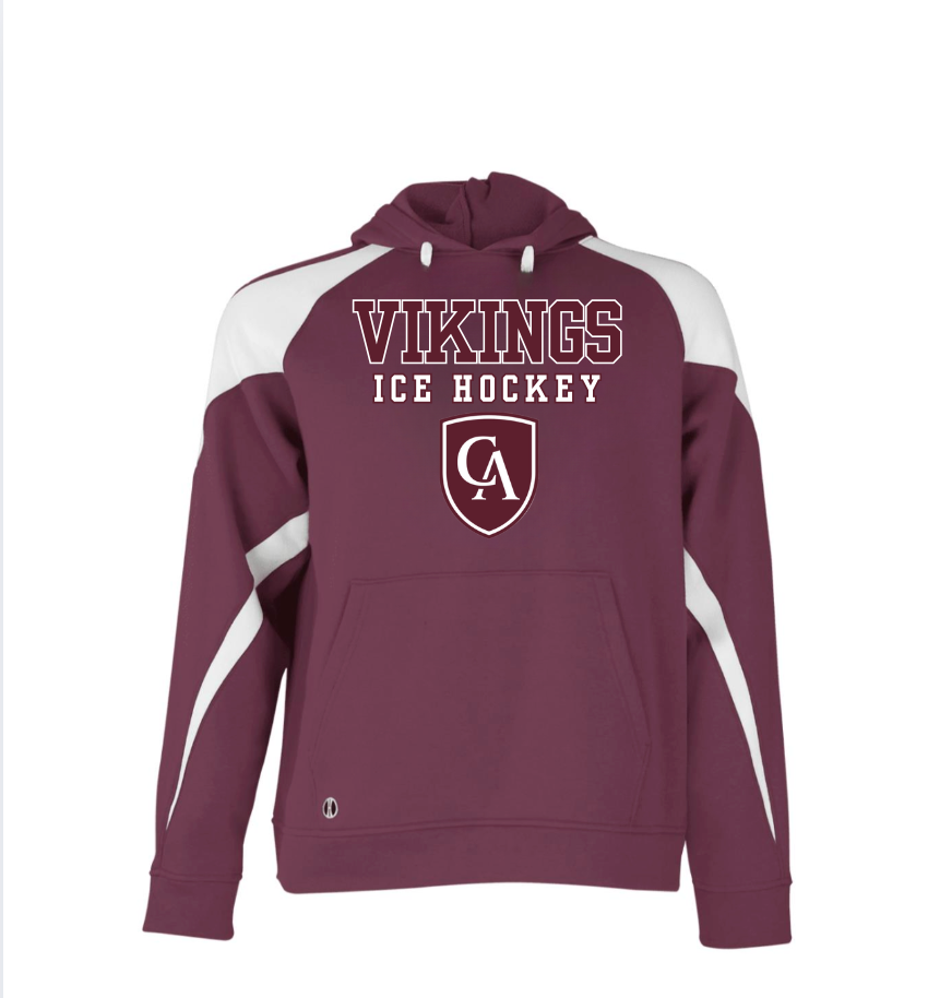 Adult Unisex Columbus Academy Vikings Ice Hockey Graphic Holloway Colorblock Fleece Hoodie