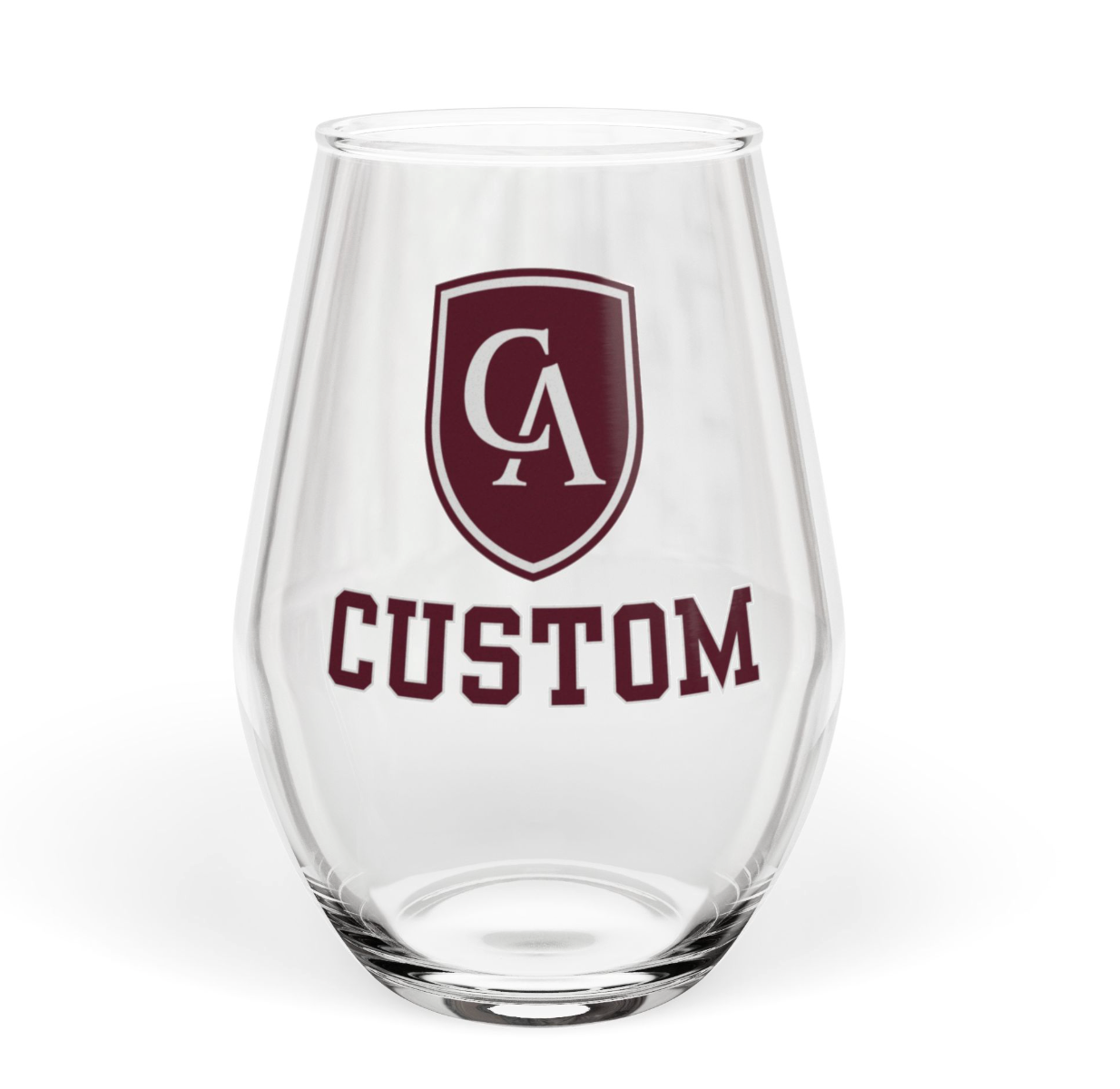 Columbus Academy Logo Graphic Stemless Wine Glass - CUSTOMIZED