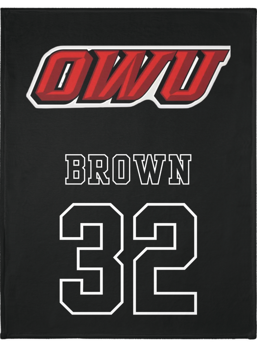 CUSTOMIZED Choose your Graphic Super Soft Reversible Velveteen Microfiber Blanket (Two-sided print) - OWU Bishops Baseball