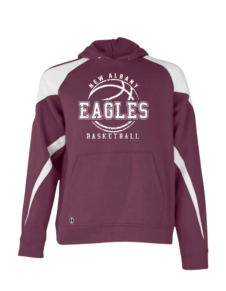 Adult Unisex New Albany Eagles Rebound Retro Distressed Graphic Holloway Colorblock Fleece Hoodie
