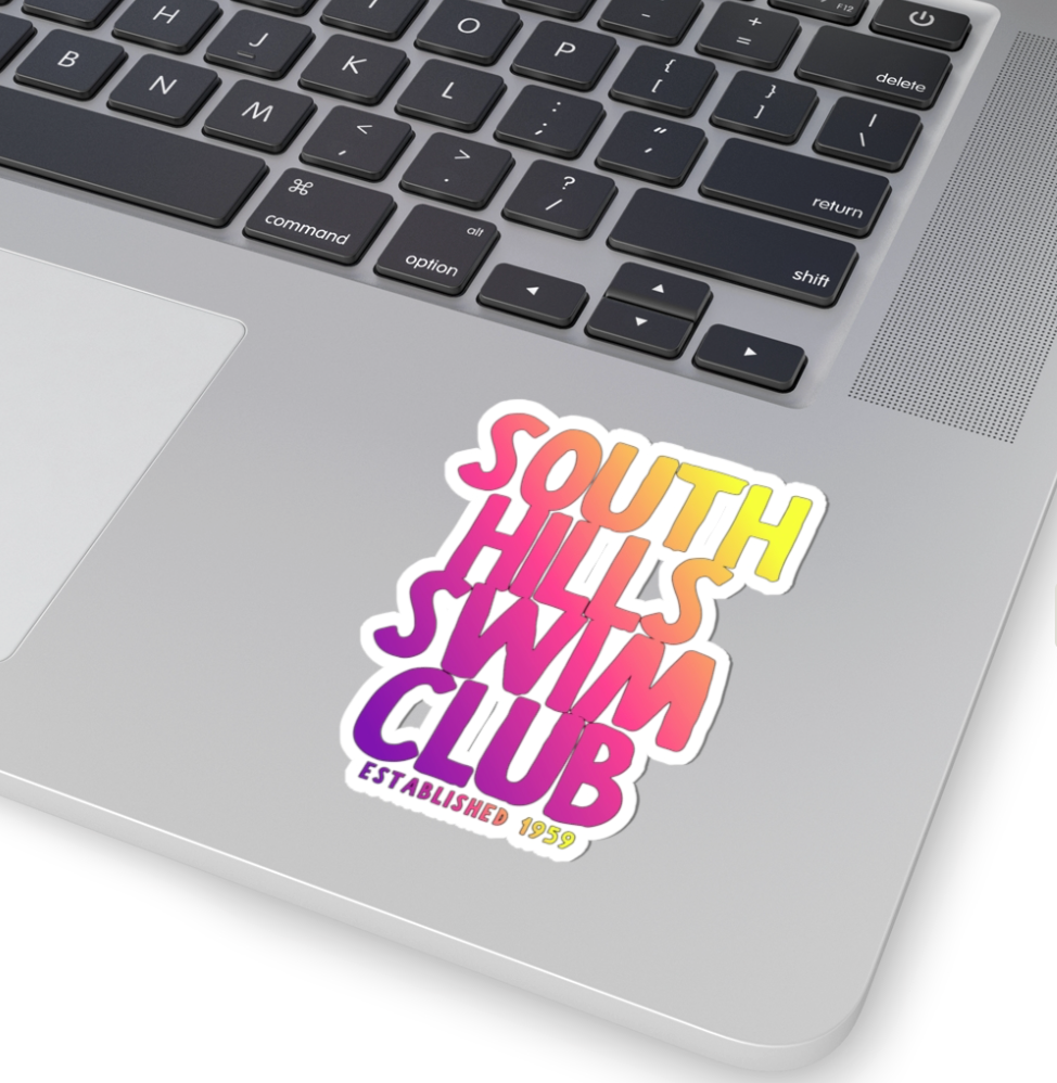 South Hills Swim Club SHSC Ombre Graphic Kiss-Cut Sticker