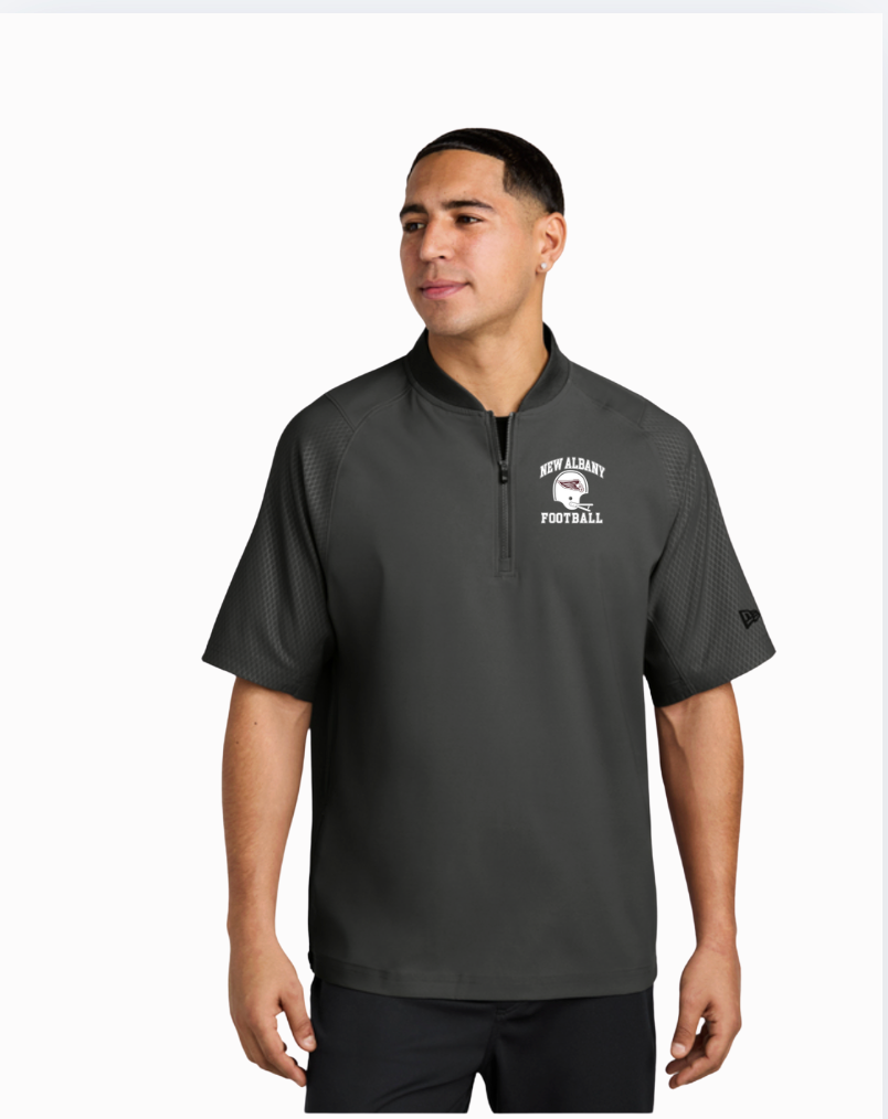 Adult Unisex New Albany Football Heritage Helmet Embroidered New Era Short Sleeve 1/4-Zip Jacket