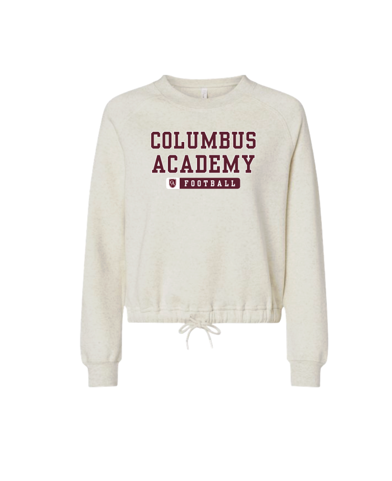 Women's Columbus Academy Football Graphic Boxy Fleece Crewneck Sweatshirt