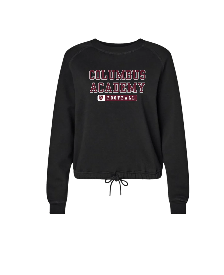 Women's Columbus Academy Football Graphic Boxy Fleece Crewneck Sweatshirt