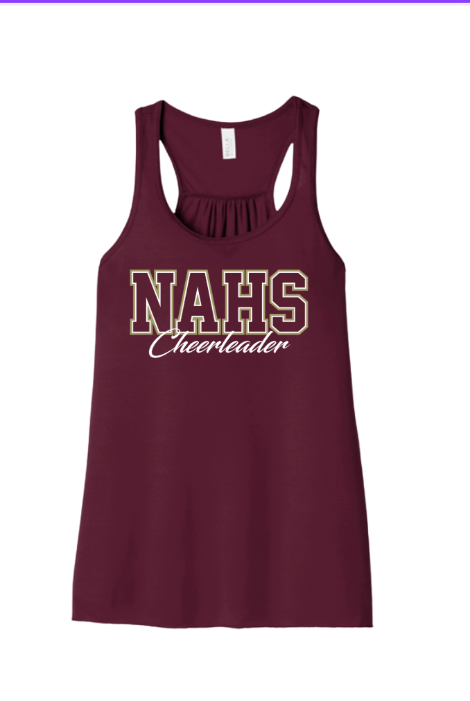 Women's NAHS Cheerleader Graphic Bella + Canvas Flowy Racerback Tank