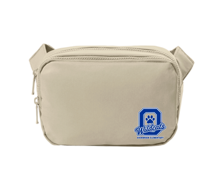 Overbrook Elementary Wildcats Block Letter Graphic Dual-Compartment Crossbody Bag
