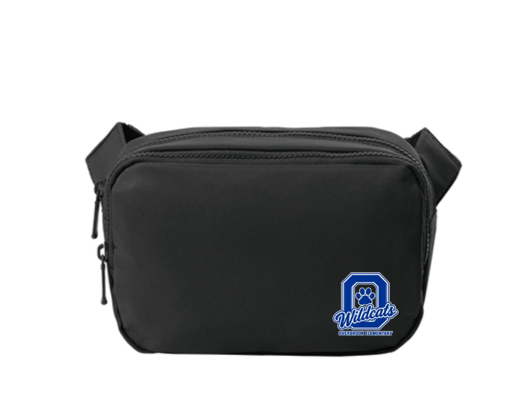 Overbrook Elementary Wildcats Block Letter Graphic Dual-Compartment Crossbody Bag