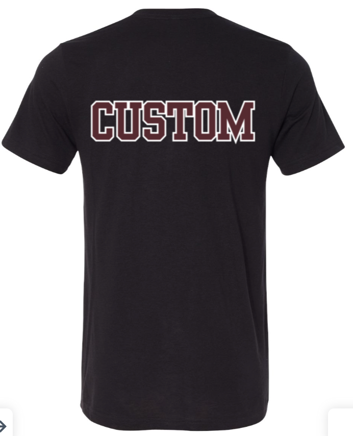 Adult Unisex Choose your Graphic Super Soft Short Sleeve Graphic Tee with Customized Back - BASEBALL