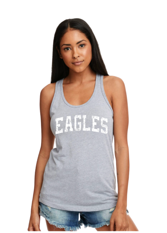 Women's Vintage Distressed Eagles Graphic Racerback Tank
