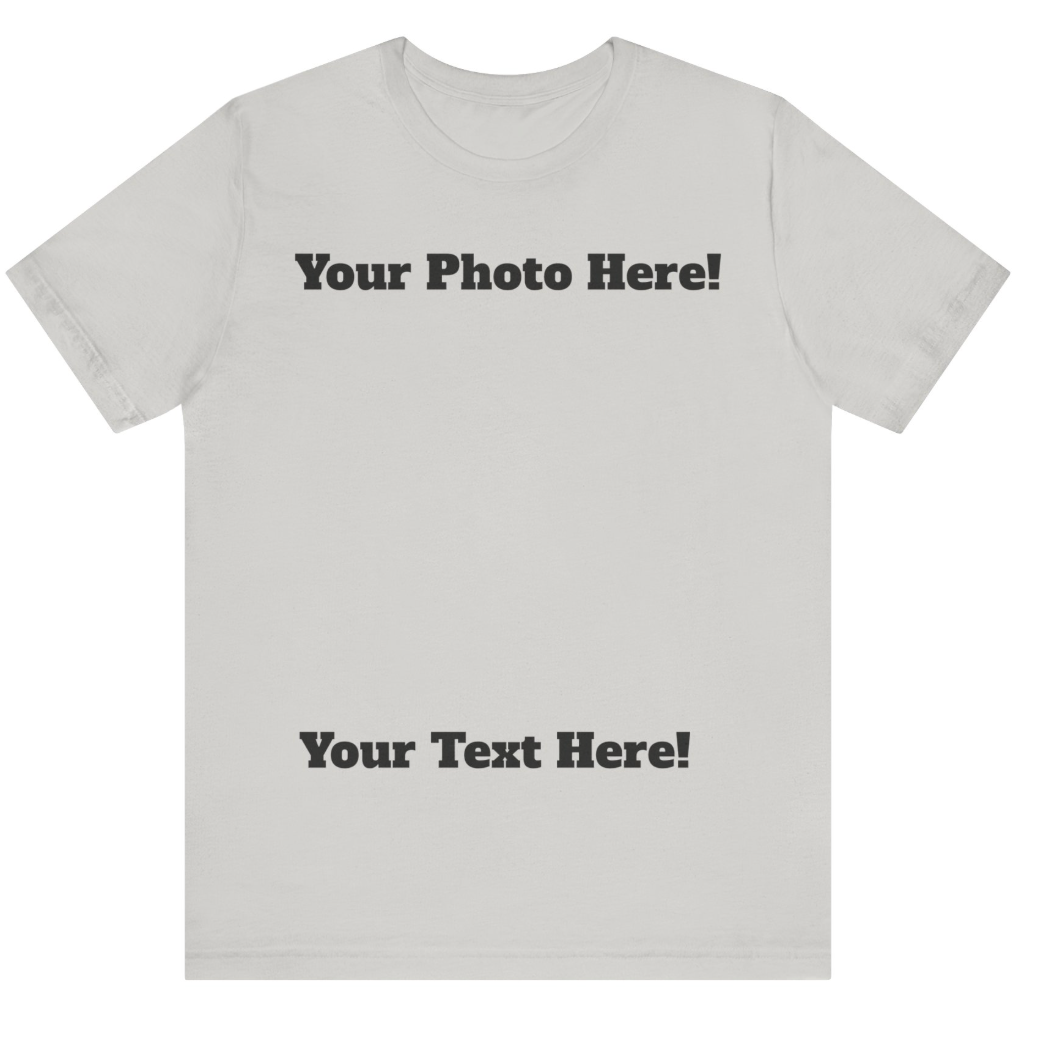 Adult Unisex CUSTOM PHOTO Short Sleeve Soft Tee