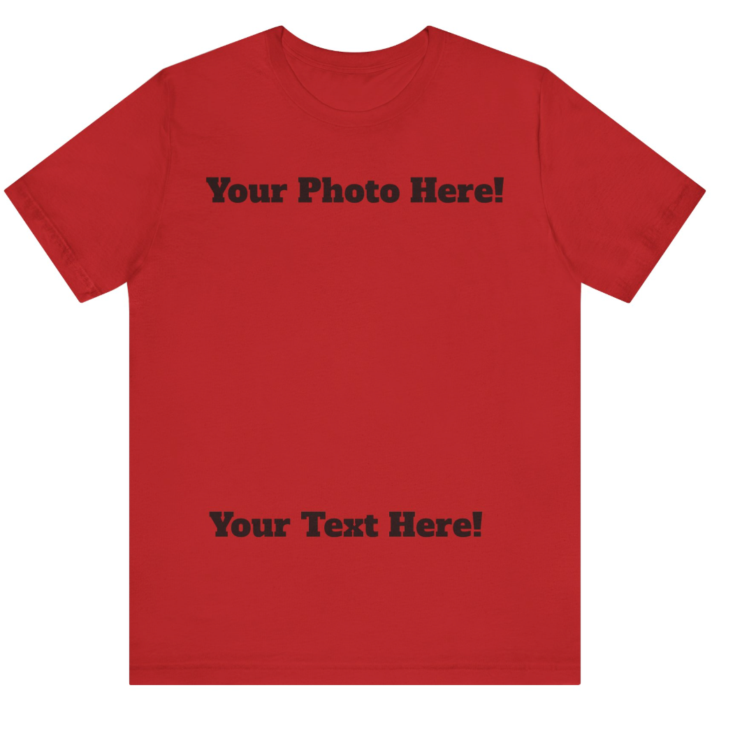 Adult Unisex CUSTOM PHOTO Short Sleeve Soft Tee - All Sports