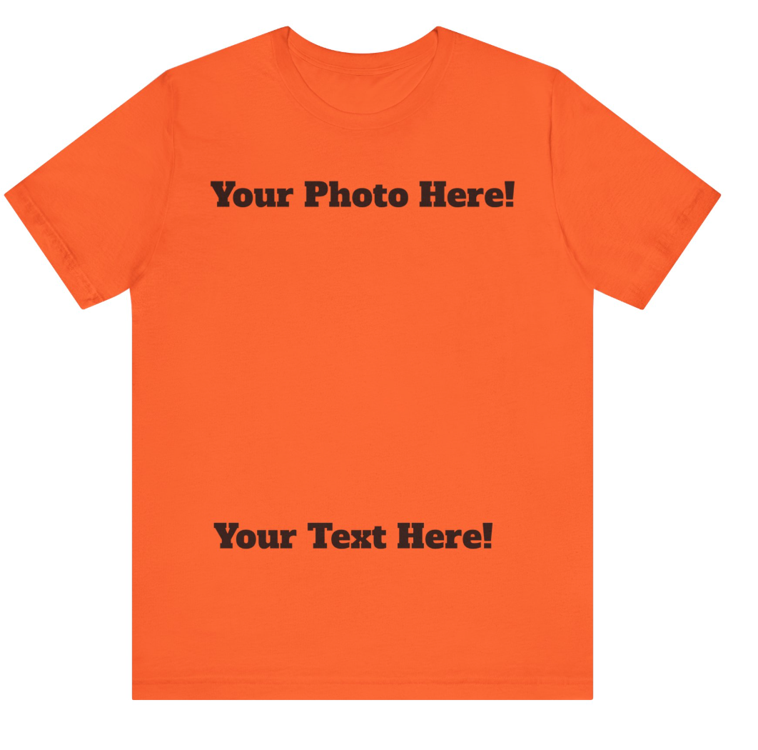 Adult Unisex CUSTOM PHOTO Short Sleeve Soft Tee