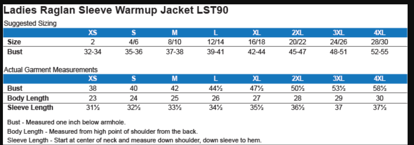 Women's Performance Raglan Sleeve Warmup Jacket with Classic Brooke Logo