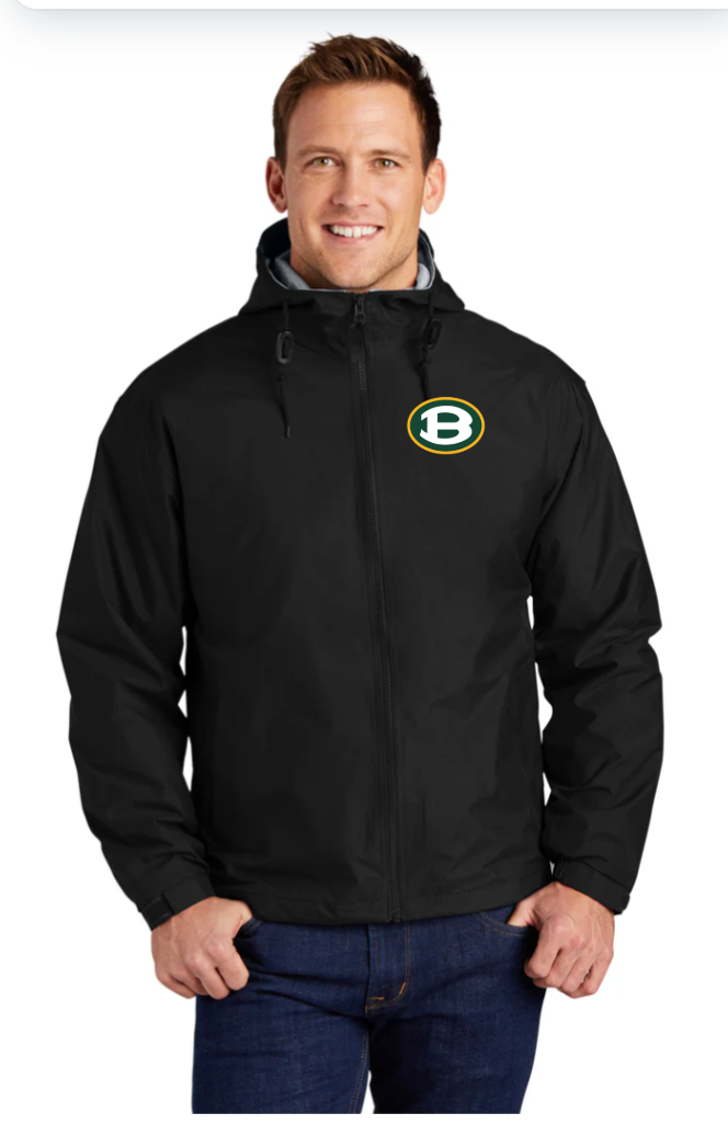 Men's Port Authority Wind & Water Resistant Full Zip Hooded Jacket with Classic Brooke Logo