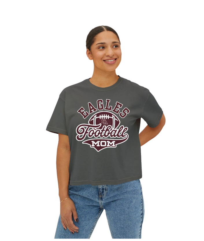 Women's Choose your Graphic Short Sleeve Boxy Crop Tee with Customized Back - New Albany Football