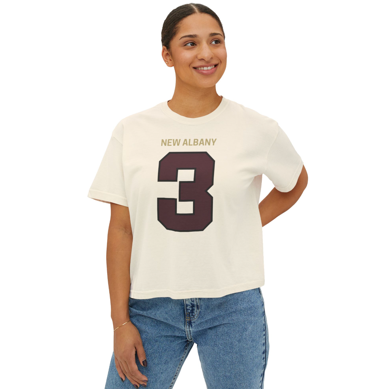 CUSTOMIZED Women's Eagles Team Uniform Home Jersey Boxy Crop Tee