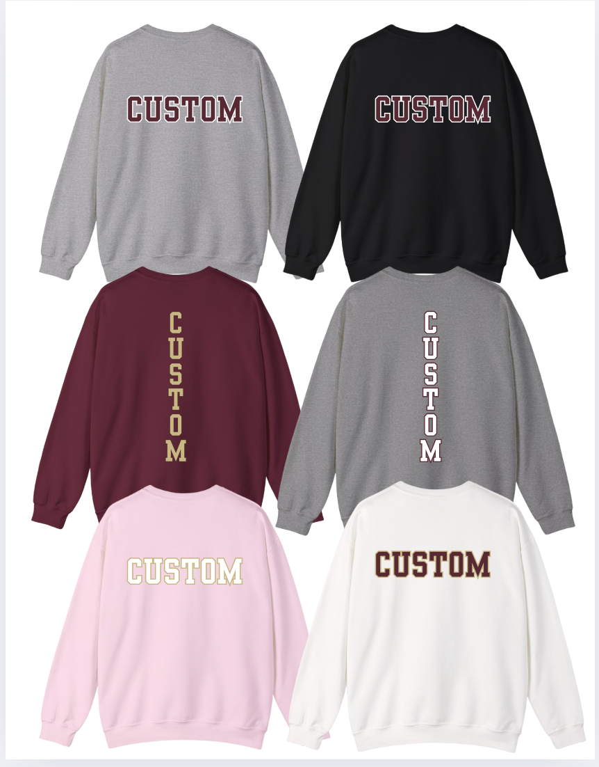 Youth Choose your Graphic Sweatshirt with Customized Back - New Albany Football