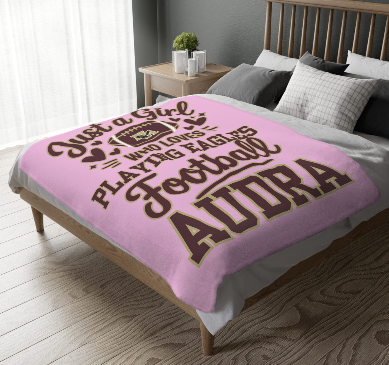 CUSTOMIZED Choose your Graphic Super Soft Reversible Velveteen Microfiber Blanket (Two-sided print) - New Albany Flag Football