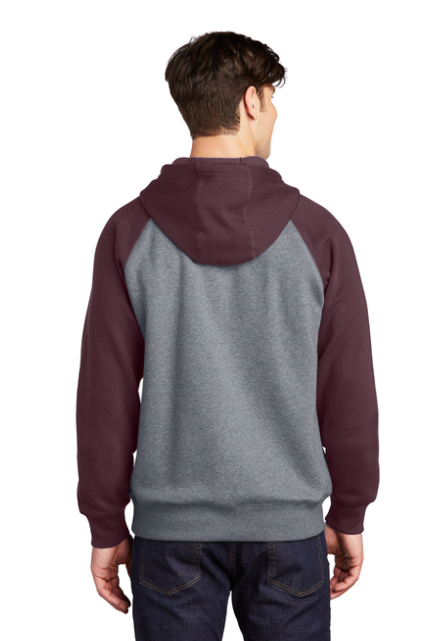 Adult Unisex Vintage Distressed New Albany Eagles Graphic Sport-Tek® Raglan Colorblock Hoodie