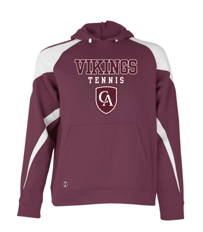 Adult Unisex Columbus Academy Vikings Tennis Graphic Holloway Colorblock Fleece Hoodie