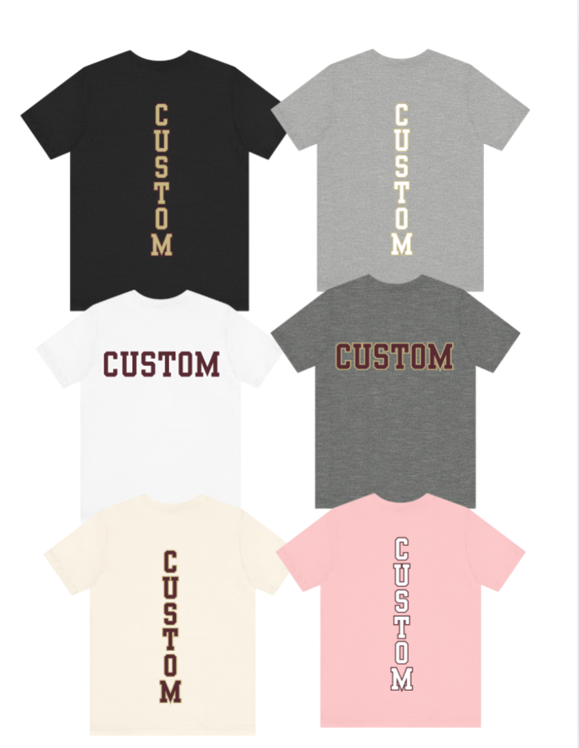 Youth Choose your Graphic Short Sleeve Soft Tee with Customized Back - Columbus Academy Fall Sports