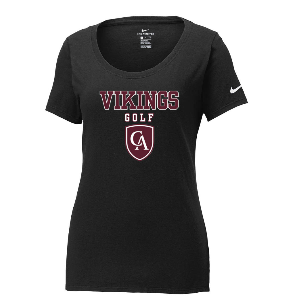 Women's Columbus Academy Vikings Golf Graphic Nike Core Cotton Scoop Neck Tee