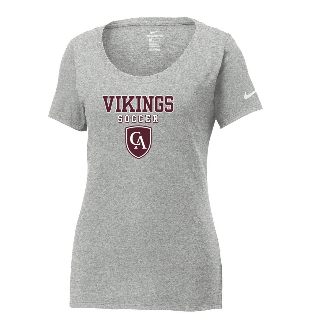 Women's Columbus Academy Vikings Soccer Graphic Nike Core Cotton Scoop Neck Tee