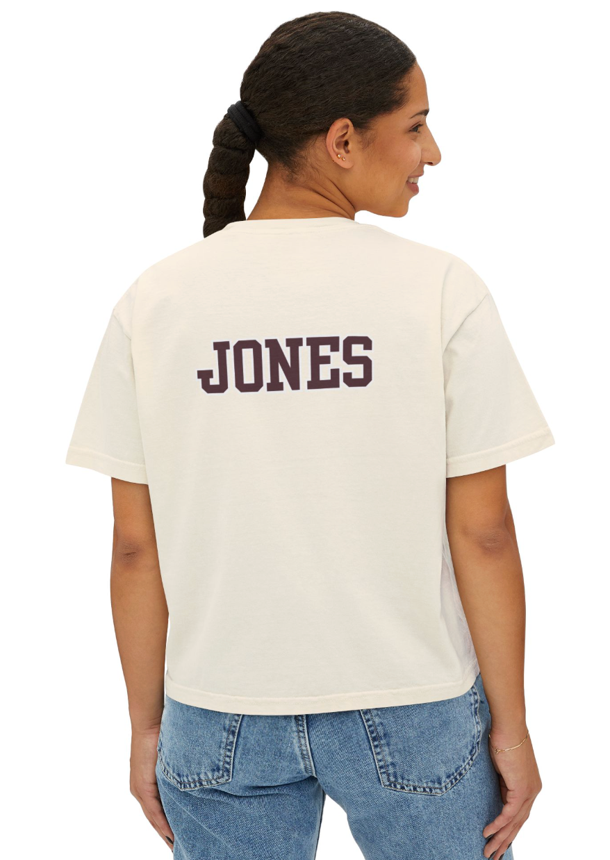 Women's Choose your Graphic Short Sleeve Boxy Crop Tee with Customized Back - New Albany SOFTBALL