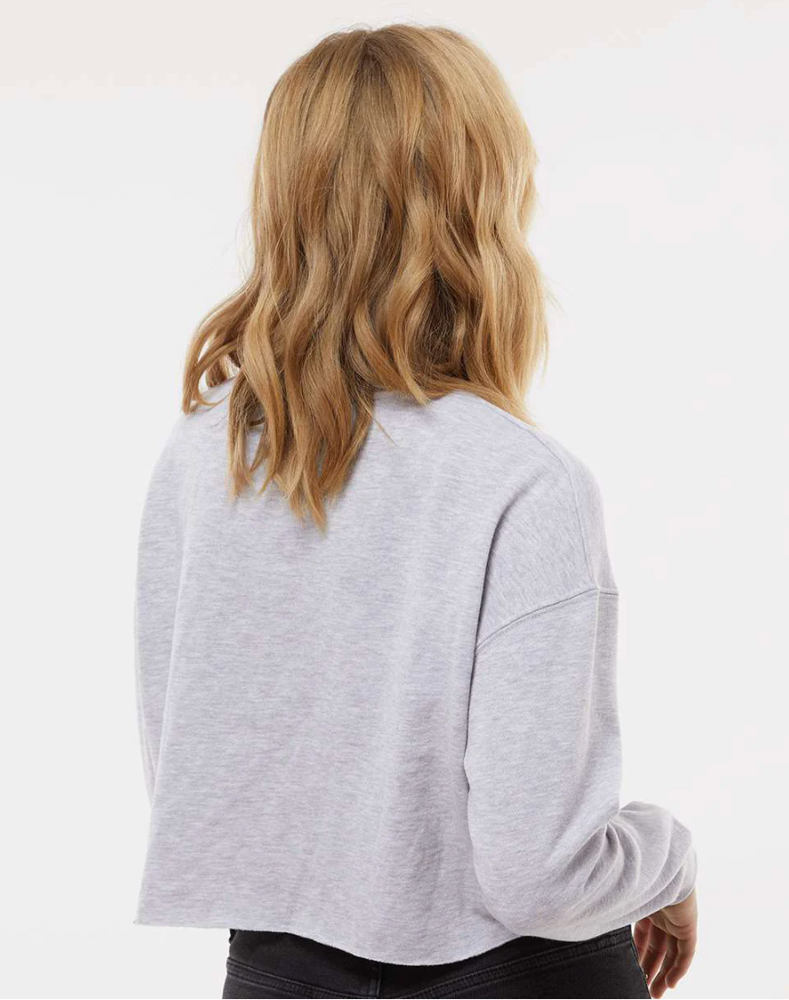 Women's Vintage Distressed Westerville Central Football Graphic Lightweight Cropped Fleece Sweatshirt