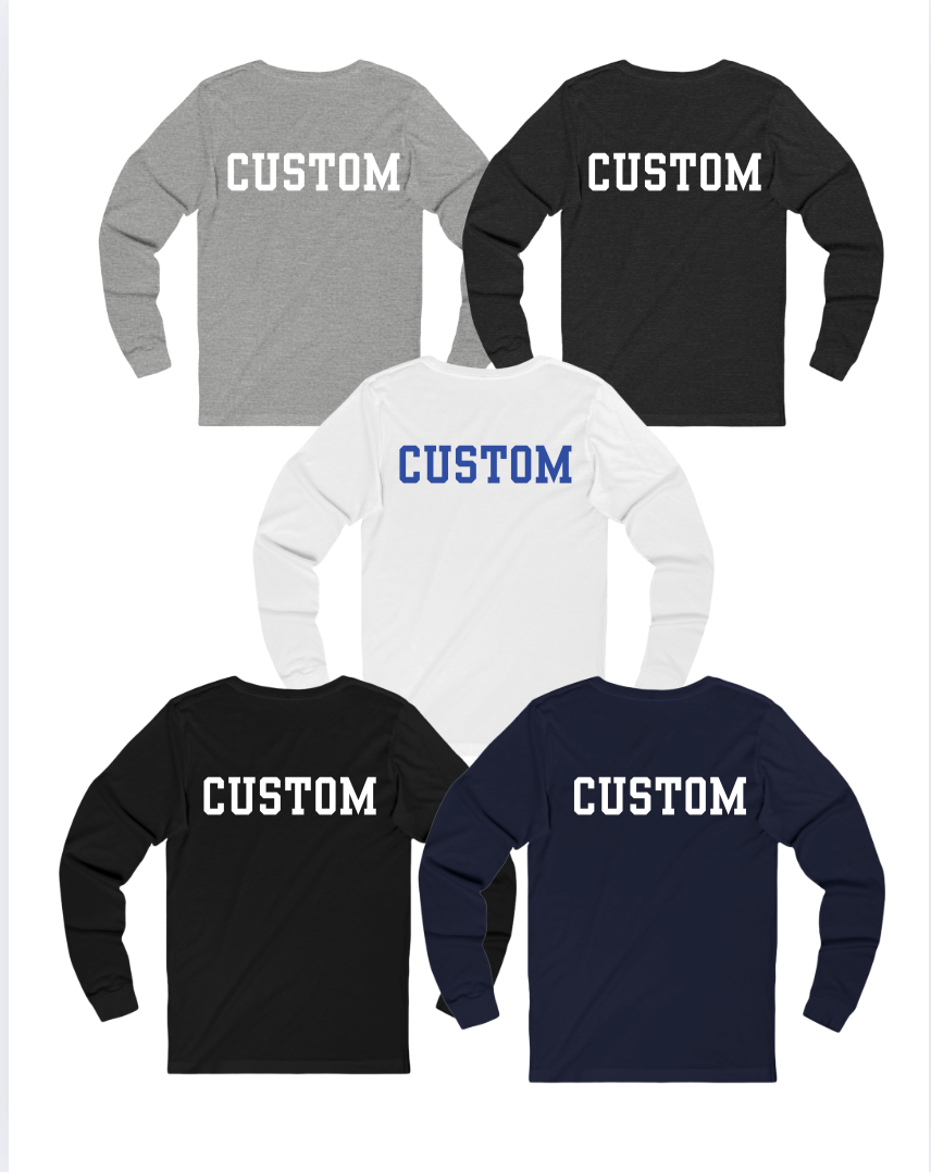 Adult Unisex Choose your Graphic Long Sleeve Soft Tee with Customized Back - Bridgeway